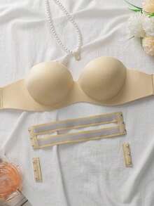 Plain Underwire Bra With Detachable Bra Strap - Màu be - Xem 7