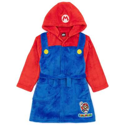  Vanilla Underground X Nintendo Boys Blue Hooded Bathrobe | Nintendo Robes | Officially Licensed Merch
