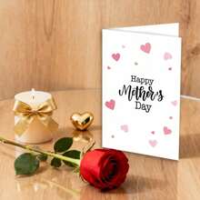 1pc Happy Mother's Day Greeting Card - Simple Mother's Day Gifts, Elegant Handwritten-Style Design With Sentimental Accents, Perfect For Mom, Grandma, Wife From Daughter Or Son - View 4