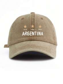 1Pcs Men Washed Casual Baseball Cap Simple Casual Stylish And Retro With Function Lightweight And Breathable And Versatile Soccer Fan Hat Weekend Trip Hat Outdoor Activity Hat Suitable Camping Adventure Hat Fishing Trip Hat Hiking Excursion Hat With Argentina 3-(1978, 1986, 2022) Graphic Print Classic Curved Brim Visor Spring Travel Hat-Hop Street Style Hat Daily Leisure Hat - Printed baseball cap - 查看 14