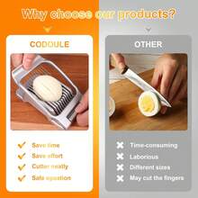 Egg Slicer For Hard Boiled Eggs Egg Cutter Strawberry Slicer Heavy Duty Aluminium Tomato Slicer Stainless Steel Wire Multipurpose Egg Slicer Dicer For Soft Fruit Mushroom Home Use - 銀色 - 查看 2