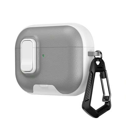 Locking Leather Texture Earphone Case With Stand, Minimalist Ins Style Compatible With Apple Pro/2 Wireless Earphones Protection Cover, Pro 3 Earphone Case, Niche Minimalist Women Earphone Case, 4 Earphone Case, Fashion Elegant