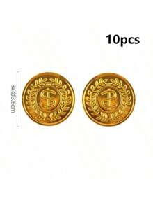 100pcs Pirate Gold Coins - Board Game Chips/Escape Room Props/Treasure Hunt Game Tokens, Halloween Party Decorations - Multicolor - View 10