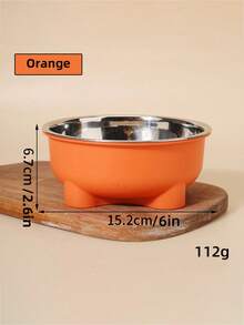 1pc Pet Bowl, Dog Food Bowl, Milk Bowl, Stainless Steel + Plastic Material, Easy To Clean And Durable - 500ml - View 11