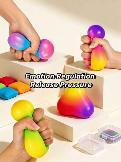 1/3/4Pcs Random Color Stress Ball Toys Color Changing - Sensory Squeeze Toys Squishies Balls For Teens Kids And Adults Stress Relief Balls For Stocking Party Favors
