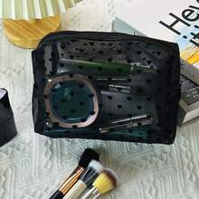 Thick Heart-Shaped Mesh Makeup Bag, Large Capacity Octagonal Toiletry Bag, Can Carry Small Item Storage Bag - Multicolor - View 3