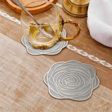 2/4pcs Rose Flower Placemats, Coasters, Heat-Resistant PVC Tableware Mats, European Style Washable Insulation Pads For Kitchen, Dining Room, Cafe, Party, Wedding, Christmas, Valentine's Day, Thanksgiving - Multicolor - View 12