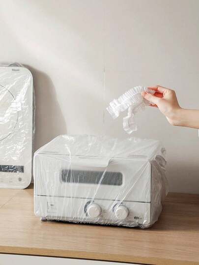 10/50/100/200片装高弹力防尘罩 | 全面覆盖台面电器 | 懒散人士必备！一次性防尘罩 | 盖上即可，无需担心！通用一次性防尘罩 | 适用于电饭煲、空气炸锅和电水壶 | 防水防油！