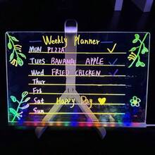 LED Light Up Acrylic Message Board Home Decor, Erasable Drawing Board Desktop Light With 7 Pen, Drawing Board, Bar Advertising Boards, LED Board, Creative Led Lighting - XL (11.8 X 7.87 Inches) - View 4