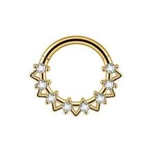 1PC Stainless Steel Skull Vine Septum Clicker Ring Heart Zirconia Nose Ear Tragus Cartilage Daith Helix Piercing Body Jewelry 16G - As Shown - View 17