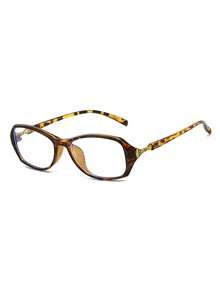 1 Pair Women's Leopard Print Oval PC Frame Retro Solid Color Personalized Glasses - Multicolor - View 2