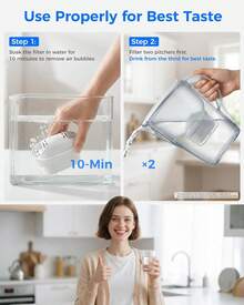Waterdrop Water Filter Cartridges, Replacement For Bri Ta Maxtra+® Plus, Maxtra Pro® All-In-1, Compatible With  Marella® Jug, Kettle, Reduce PFAS, PFOA/PFOS, TÜV SÜD, NSF Certified (24) - 白色 - 查看 4