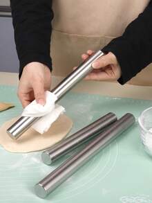 1pc 430 Stainless Steel Hollow Rolling Pin, Available In 20/25/30cm, Dumpling Wrapper / Pizza Dough / Pasta / Baking, Non-Stick, Easy To Clean, Anti-Slip, Durable, Baking Tool, Kitchen Essential, Multifunctional Kitchen Gadget, Baking Ritual Goods - View 10