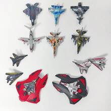 2pcs Launcher + 6pcs Plane Simple Fighter Jet Launcher Toy, Fighter Plane Model Set, Suitable For Home Decor, Collectible Desktop Ornament, Great For Boys Party Favors And Birthday Gifts - Black - View 5