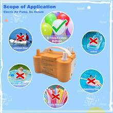 电动气球充气泵，适用于新年派对、春节、浪漫情人节、复活节、开斋节、婚礼、派对、节日装饰，220V-240V 欧标插头，橙色 - 查看 5