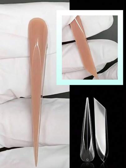 30pcs/Set Clear Nail Dual Forms, Full Cover Poly Extension Gel Nail Mold, 3D Curved Stiletto Acrylic Nail Forms, DIY Manicure Tools For Poly Extension