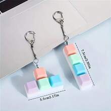 1pc 4-Key Keyboard Keychain Stress Relief Toy, Finger Keyboard Toy, Multiple Colors Available, Tension/Pressure, Unisex Keycap Keychain Pendant Decoration - Multicolor - View 9