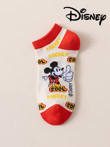 5 Pairs Disney Women's Ankle Socks Gift, Summer Socks With Mickey Mouse, Minnie Mouse, Donald Duck, Daisy Duck Cartoon Designs, Comfortable Breathable Fashion Novelty Socks - Multicolor - View 7