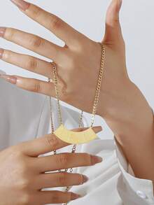 18k Stainless Steel Jewelry, Personalized Name Customization, Sandblasted Style, Double-Layer Necklace, Customized Jewelry, Including Gift Box, As Valentine's Day Gift, Daily Gift - Multicolor - View 2