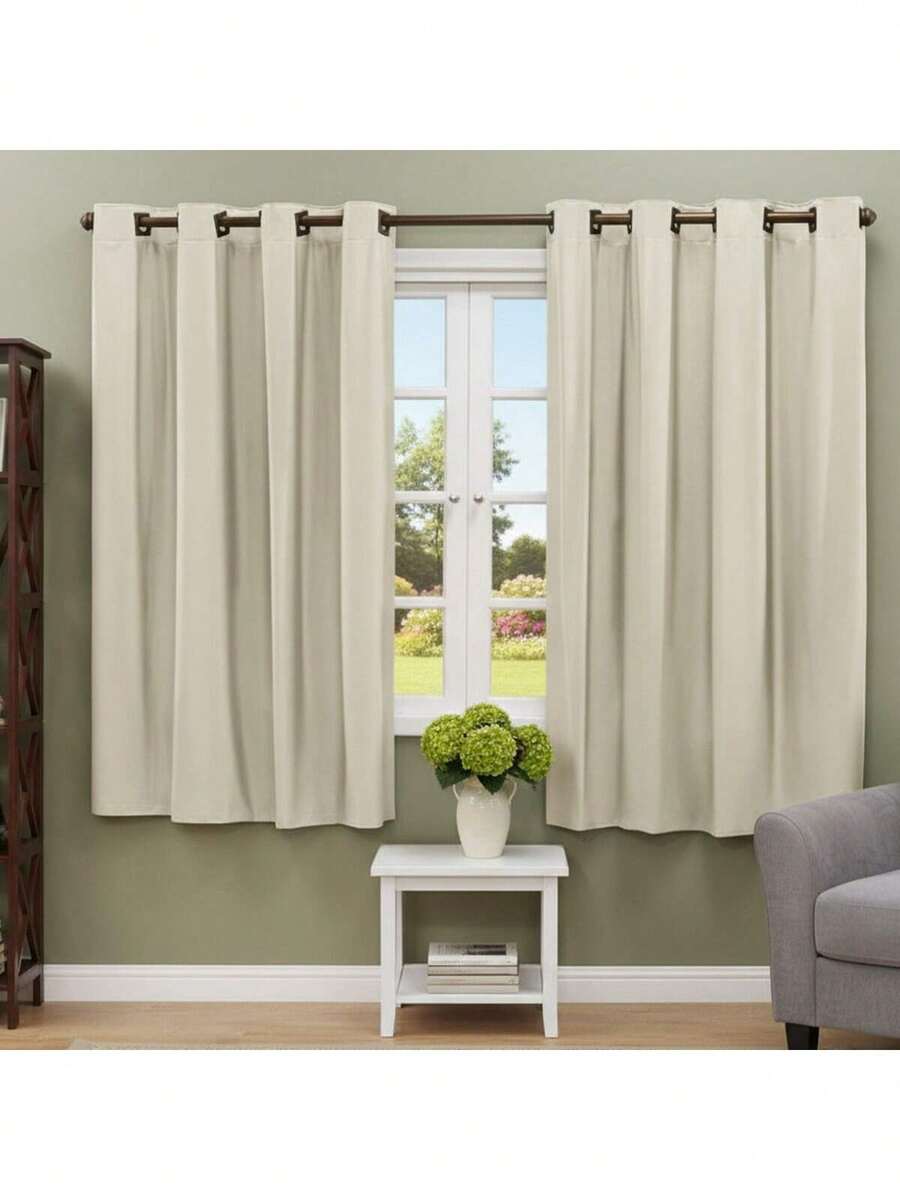 100% Blackout Curtain For Living Room, Bedroom, Office - Various Sizes - Blackout Curtain - Blocks Light - Màu be mới - Xem 1