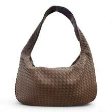 Elegant Women's Shoulder Bag In Braided Faux Leather - Cà phê - Xem 3