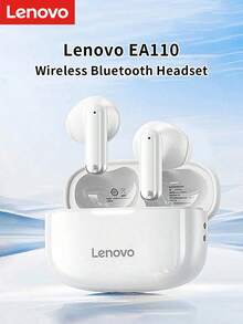 Lenovo EA110 Wireless Headset Bluetooth 5.4 Intelligent Touch Control Headphones Long Lasting Battery Life Support Android ISO - White - View 1