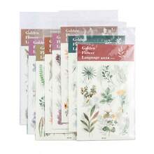 3pcs/Set Botanical Stickers, Flat Adhesive Stickers With Backing, DIY For Album, Notebook, Phone Case, Books Scrapbook Supplies Scrapbooking - 1 Set - View 4