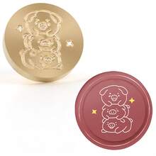 25mm Removable Brass Wax Seal Stamp With Cute Pattern, Suitable For Decorating Notebooks, Postcards And Gifts - A - View 25