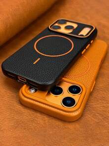 Ốp lưng điện thoại mềm mại, cao cấp, từ tính, sạc không dây, tương thích với iPhone 17 Pro Max 17 Pro 17 16 15 14 13 12 Pro Max Plus 17Air, chống sốc, họa tiết vải thiều. - Cây cọ vàng - Xem 2