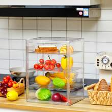 4 Layer Acrylic Pastry Display Case – Adjustable Clear Bread Box With Magnetic Door, Countertop Bakery Display For Bagels Muffins Croissants, Easy Clean - View 5