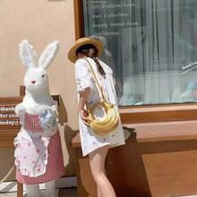 钱包和手提包 奢侈品牌手工编织单肩包 女士包 婚礼银色晚宴手拿包 钱包 包包 金色包包 - 金色 - 查看 5