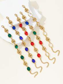 Bộ 3 vòng tay mạ vàng 18K, có thể đeo chồng lên nhau hoặc riêng lẻ, kiểu dáng đa năng, phù hợp cho các buổi hẹn hò, tụ họp, làm quà tặng và trang phục hàng ngày. - Vàng - Xem 3