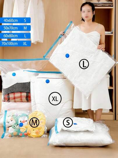20/10/5/1 Pcs Vacuum Compression Bags, Travel Storage Bags, Clothing Storage Bags, Luggage Bags, Garment Dust Covers, Clothing Compression Bags, Wardrobe Storage Compression Bags, Foldable Storage Bags, Transparent Compression Bags, Bedding Compression Bags, Moisture-Proof Compression Bags, Printed Travel Pouches, Oxygen Packaging Cubes, Reusable Vacuum Compression Bags (Save Up To 80% Space)