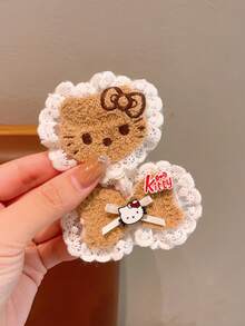 SANRIO 2片可爱卡通蕾丝魔术贴发际线贴纸，不伤头发，适合日常佩戴 - 彩色 - 查看 8