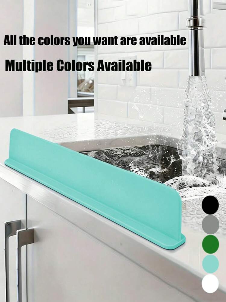 3/2/1 pièce Protège-éclaboussures en silicone classique avec ventouses, étanche et anti-éclaboussures pour éviers de cuisine et de laboratoire, bacs à vaisselle, matériau durable, plusieurs couleurs disponibles, installation facile, protège le plan de travail, idéal pour un usage domestique et professionnel. Protection du plan de travail Design classique Silicone flexible - Film protecteur - Voir 14