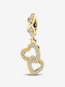 2pcs/Set Fashionable Heart & Eiffel Tower Bead Pendant, Suitable For Women Bracelet, Bangle DIY Jewelry Making And Daily Outfit Matching - Gold - View 18