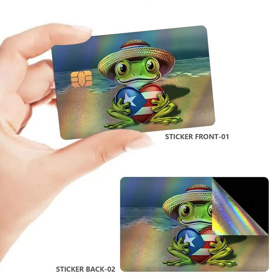 2pcs Colorful Credit Card Skin Stickers, Waterproof Scratch-Resistant Personalized Decorative Protective Stickers, Suitable For Credit/Debit/Transit Cards - C-multicolor - View 1