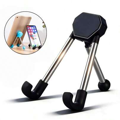 Soporte plegable ajustable para teléfono y tableta con abrazadera ajustable, soporte universal para teléfono para iPhone y Android, trípode de escritorio, soporte estable para videollamadas y juegos, regalo de primavera