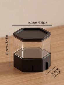 1pc Transparent Hexagon Shaped Makeup Storage Box, Stackable, Skincare & Lipstick Organizer, Desktop Tidy Box - 1pc - View 9