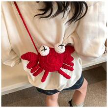 Versatile Casual Hand-Woven Women's Backpack In Crab Style, Suitable For Parties, Weddings, And Daily Wear, Comes With A Small Gift - 紅色螃蟹 - 查看 5