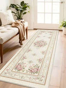 DAJIANG 1 pieza Alfombra de cocina larga con patrón floral europeo, apta para baño, cocina, exterior, interior, pasillo, dormitorio, sala de estar, accesorio de cocina lavable - Multicolor - Ver 5