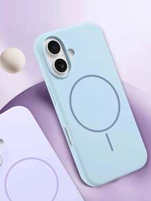 New Luxury Shock-Resistant Soft Case, Liquid Silicone Magnetic Sky Blue, Suitable For IPhone 17/16/15 Pro/14 Plus/13/12/11/17 Pro Max/Air, Anti-Fall Smooth, Anti-Shock Design, Fashion Minimalist, Skin-Friendly Material. - Baby Blue - View 4