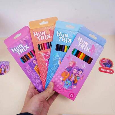 1/2/3 Box KPOP Cartoon Witch Girl Group 12pcs Colored Pencils, Student Writing Pencils, Sketching Drawing Pencils, Back To School Stationery Supplies