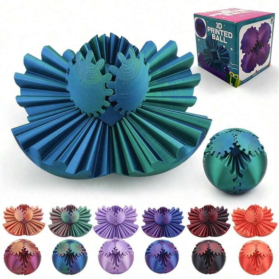1pc ADHD Gear Ball 3D Printed Gear Ball Rotating Ball Fidget Toy - Relieve Stress And Anxiety With Gear Ball Fidget Ball - Ideal For Sensory Needs And, Finger Gear Ball - Unique Home And Office Decor, Parties And Creative Gifts - View 1