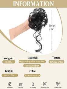 Curly Bun Wig Clip-In Hair Extensions - Multicolor - View 2