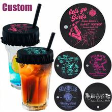 Anti-Drink Spiking Cup Lid, Party/Nightclub Spill-Proof & Leak-Proof Lid, Reusable Polyester Drink Covers With Straw Hole, Protect Party Beverages, Elastic Cocktail Cup Sleeves, No Electricity Required - Multicolor - View 1