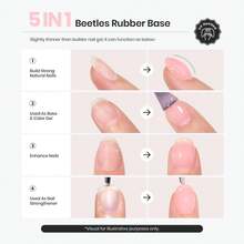 Beetles Rubber Base Gel Nail Polish, 6 Colors Nude Gel Polish Pink Peach Neutral Sheer French Tips Base Colors - 6 Colors Sunset Peach - 查看 3
