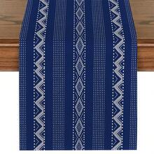 Bộ trang trí hình học tối giản 1/4/5/6/7 món, chất liệu giả vải lanh, thích hợp cho phòng ngủ, phòng ăn, lò sưởi, tấm lót bàn, đế lót ly, trang trí nhà cửa. - Màu xanh lam - Xem 17