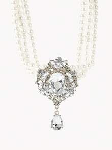 Opalesca 1pc Delicate Pearl Necklace, Retro Palace Style Choker - A Necklace - View 5