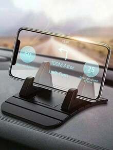 通用防滑硅胶车载手机支架，兼容及其他智能手机，适用于汽车和家庭使用，抓握牢固，采用柔韧硅胶材质，安装简便，兼容性强，是旅行必备配件，可安装在车辆和生活空间，也可作为简约桌面收纳架和免提观看伴侣。 - 黑色 - 查看 1